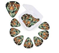 Butterfly and tiger Guitar Picks 12 Pack Personalized Plectrums with Organizer Storage Box, Colorful Celluloid Guitar Plectrum Includes Thin, Medium, Heavy Picks for Acoustic Guitar Bass Picks