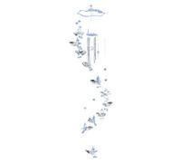 Butterfly Angel Wind Chimes Pendant Aluminium Alloy Hanging Bells Decor Home Living Props Swing for Balcony Outdoor for Indoor and Outdoor