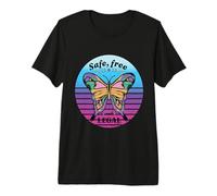 Butterfly Art Body Autonomy Abstract Safe Free Legal Message Premium T-Shirt