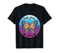 Butterfly Art Body Autonomy Abstract Safe Free Legal Message T-Shirt
