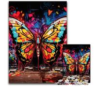Butterfly Art Graffiti 1000 Piece Jigsaw Puzzle cardboard Jigsaw DIY Decoration, Brain Challenge, for Adult, Family, 26X38CM/10.23x14.96inch