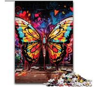 Butterfly Art Graffiti 1000 Piece Jigsaw Puzzles for Adults Challenging Brain Teaser for Teenagers, Family Game Night Fun 26x38cm