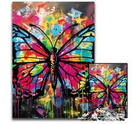 Butterfly Art Graffiti 1000Pc Adults Jigsaw Puzzle Jigsaw Puzzles Relaxing Entertainment, Home Decor 26X38CM/10.23x14.96inch
