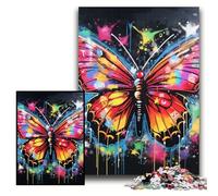 Butterfly Art Graffiti Jigsaw Puzzles for Adults, 1000 Piece Impossible Jigsaw Puzzles for Adults Perfect, DIY Artwork Size 26x38cm