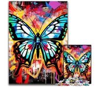 Butterfly Art Graffiti JigsawPuzzle 1000 Pieces for Adults Challenging Puzzles Brain Teaser, Adult Game, Family Interactive Activity 26X38CM/10.23x14.96inch