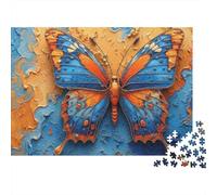 Butterfly Art Painting 1000 Pieces 3D Butterfly Premium Cardboard Jigsaw Puzzle for Adults Parent-child Interaction Senior Citizens Staycation Entertainment Limited Edition 38x26cm/1000pcs
