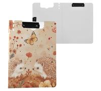 Butterfly Autumn Hedgehog Terracotta Folder Clipboard with Storage Double Metal Clips Pen Holder Clip Board with Cover Clipboard Folio Coaching Trade Quest