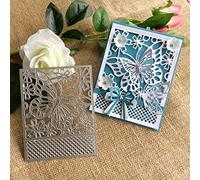 Butterfly Background Metal Die Cuts,Net Butterfly Square Flower Cutting Dies Cut Stencils for DIY Invitation Card Scrapbooking Album Decorative Embossing Paper Dies Card Making