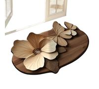 Butterfly Bath Mat, Floor Mat, 3D Realistic Pattern Non-Slip Absorbent Fast Drying Butterfly Flower Floor Rugs for Bathroom Kitchen