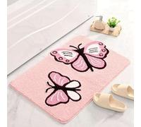 Butterfly Bath Mat, Soft Non-slip Washable Rug, 16 24, Blue,pink,24 X 36 | Cute Butterfly Shaggy Bath Mat, Absorbent Non-Slip Rug, Machine Washable, Multi-Scene Use.