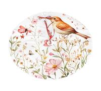 Butterfly Bird Christmas Tree Skirt 36 Inch Butterfly Floral Plush Xmas Tree Mat Holiday Decoratio Floor Protector for Home Party Festival