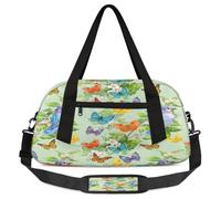Butterfly Birds Kids Overnight Duffle Bags for Girls Boys, Spring Flowers Lightweight Sports Gym Bag for Kids，Small Overnight Weekender Carry on Travel Bags Dance Bag, Butterfly Birds, 18.5L x 7.8W x