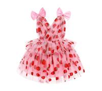 Butterfly Birthday Cake Smash Dress - Sleeveless V Neck Rainbow Princess Ruffle Tulle Tutu Toddler Kids Formal Wedding Party Dress - Pink 18-24 Months