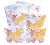 Butterfly Birthday Party Invitations for Princess Party Invitations, Party Invitations Kids & Birthday Cards, Super Party Invites with Envelopes, Personalised Birthday Invitations for Girl-12 Pack