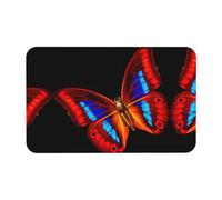Butterfly & Black Diatomaceous Earth Shower Mat, Non-Slip Super Absorbent Quick Drying Bathroom Floor Mat