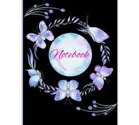 Butterfly Black Purple Notebook Blank Pages For Writing, Journaling, Diary Notes Notebook For Butterfly Lovers 8.5X11 100 Pages
