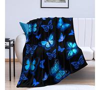 Butterfly Blanket Blue Butterflies Throw Blanket Ultra Soft Flannel Beautiful Butterfly Blanket Gifts for Adults Kids 50"x40"