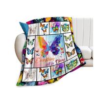 Butterfly Blanket Butterfly Decor Throw Blankets Comfy Plush Flannel Fleece Lightweight Warm Soft Fluffy Fuzzy Blanket Butterflies Gifts for Girls Kids Baby Women Adults for Couch Sofa Bed 40"X50"