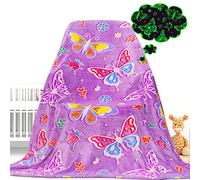 Butterfly Blanket Glow in The Dark Blanket Gifts for Girls, Toys for 1 2 3 4 5 6 7 8 9 10 Year Old Girls Birthday Gifts Butterfly Gifts for Adults Kids,Soft Warm Kids Throw Blanket 80"x60"