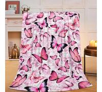 Butterfly Blanket Pink Butterfly Fleece Throw Blanket Super Soft Warm Cozy Fuzzy Plush Butterflies Blanket Gifts for Girls Boys Kids Room Decor 40"X50"