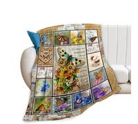 Butterfly Blanket Vintage Butterflies Throw Blankets Cozy Fleece Flannel Blanket Bedding Butterfly Gifts for Women Girls Teens for Couch Sofa Bed Decor 40"X50"