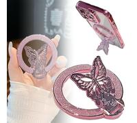 Butterfly Bling Magnetic Phone Ring Holder for MagSafe,Cellphone Support Metal Ring Holder Finger Grips for All Smartphones (pink)