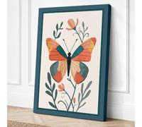 Butterfly & Bloom Botanical Canvas Wall Art Print 24x16 Inch (61 x 41 cm)