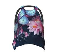 Butterfly Blossoms Baby Car Seat Canopy Cover, Multi Use Breathable Nursing Breastfeeding Covers for Mom Soft Stroller Sun Shade Newborn Shower Gift