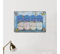 Butterfly Blue Hydrangea Tin Sign Today I Choose Joy Distressed Words Letters Metal Tin Sign 8x12in Rustic Plaque Tin Sign for Man Cave Garage Far Bar Pub