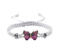 Butterfly Bracelets For Adjustable String Butterfly Bracelets For Women Cute Butterfly Charm Bracelets Automatic Chronograph Watches for Men (W, One Size)