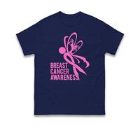 Butterfly Breast Cancer Awareness T-Shirt - Pink Ribbon Hope Strength Support Survivor Gift Top for Women Graphic Tee (Navy, 4XL)