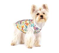 Butterfly Bright Dog Shirt Pullover Sleeveless Pet Vest for Cats | Stretchy Pullover Pet Vest With Full Print Design, Easy On Off Tank Top For Puppies Kittens And Small Breed Animals