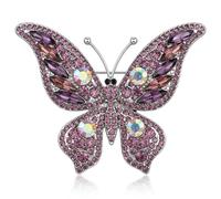Butterfly Brooch for Women,Elegant Crystal Butterfly Lapel Pins,Rhinestone Animal Shape Brooches Lapel Pins,Purple Butterfly Pin,Exquisite Dress Accessories Jewelry Gift for Women Daily Decoration