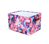 (Butterfly) Butterfly Elephant Rabbit Bear Flower 3d Print Clothes Basket Storage Foldable