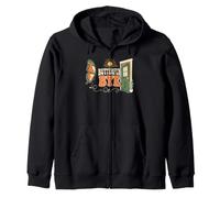Butterfly Bye Retro Groovy Zip Hoodie