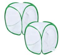 Butterfly Cage 2Pcs Butterfly Habitat Cage 12x12x12'' Foldable House Garden Pop-up Mesh Tent Net Caterpillars for Kit for Kids Raising Net House