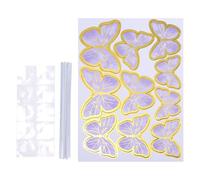 Butterfly Cake Decoration - Gilded Paper Picks, Delicate Cupcake Topper Set | Decorative Ornaments with Elegant Edges for Wedding Desserts, Graduation Party Supplies, Room Styling, Birthday Baking Dec