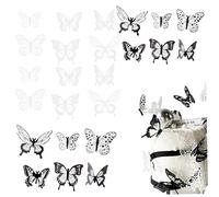 Butterfly Cake Decoration, Mothers Day Butterfly Cake Topper Black White Decoration Personalised Cupcake Topper for Party Supplies 24Pcs - Personalised Cupcake