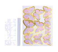 Butterfly Cake Decorations, 10X Paper Toppers, Beautiful Realistic Design with Golden Trim, Compact Baking Style, Decorative Accessory for Cupcakes and Cakes, Perfect for Parties and Celebrations
