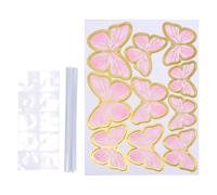 Butterfly Cake Picks, 10X Realistic Paper Cupcake Toppers, Decorative Butterfly Ornaments For Home Bakery Cakes, Room Décor Accent For Engagement Graduation Wedding Party Celebrations