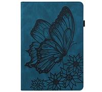 Butterfly Case for iPad Mini 7 A17 Pro 2024/ iPad Mini 6 2021 8.3 Inch iPad Mini 7th/6th Generation for Women (A2995/A2996/A2567/A2568/A2569) Card Holder /Auto Wake Sleep Shockproof Cover Blue