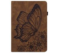 Butterfly Case for iPad Mini 7 A17 Pro 2024/ iPad Mini 6 2021 8.3 Inch iPad Mini 7th/6th Generation for Women (A2995/A2996/A2567/A2568/A2569) Card Holder /Auto Wake Sleep Shockproof Cover Brown