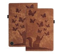 Butterfly Cats Case for Amazon All-New Fire HD 10.1 Inch Tablet (13th Generation, 2023 Release) with Pen Holder, Slim Folding Multi-Angle Stand Card Holder Cover for Fire Tablet 10 2023 , Brown