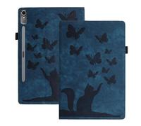 Butterfly Cats Case for Lenovo Tab P12 12.7 Inch Tablet 2023 Shell TB370FU with Pen Holder, Slim Folding Multi-Angle Stand Card Holder Cover for Lenovo Tab P12 Tablet 2023, Blue