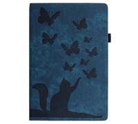 Butterfly Cats Case for Samsung Galaxy Tab S10 Ultra 2024/ S9 Ultra 2023/S8 Ultra 2022 14.6 Inch with Pen Holder, Slim Folding Multi-Angle Stand Card Holder Cover, Blue