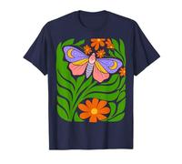 Butterfly Celestial Boho Daisy Flower Retro Botanical Garden T-Shirt