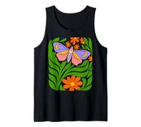 Butterfly Celestial Boho Daisy Flower Retro Botanical Garden Tank Top