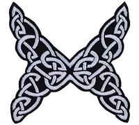 Butterfly Celtic Infinity Nordic Knot - Embroidered Iron on Patches for Vikings Fans, Bikers, Rockers | Sew on or Iron on Applique Vikings Patches Badge for Jeans, Jackets, Vests 85X85 mm