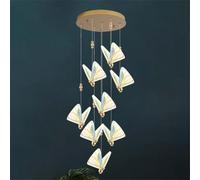 Butterfly Chandelier Dining Room Light Fixture 3 Lights Long Ceiling Kitchen Island 4500K 15W Modern LED Colorful Acrylic Lamp, for Bedroom, Living Room, St