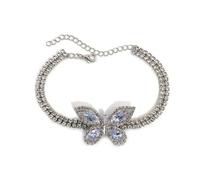 Butterfly Charm With Cubic Zirconia Stone Korean Fashion Jewelry For Everyday Elegant Elegant Stackable Hand Chain